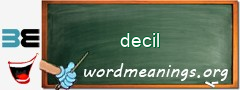 WordMeaning blackboard for decil